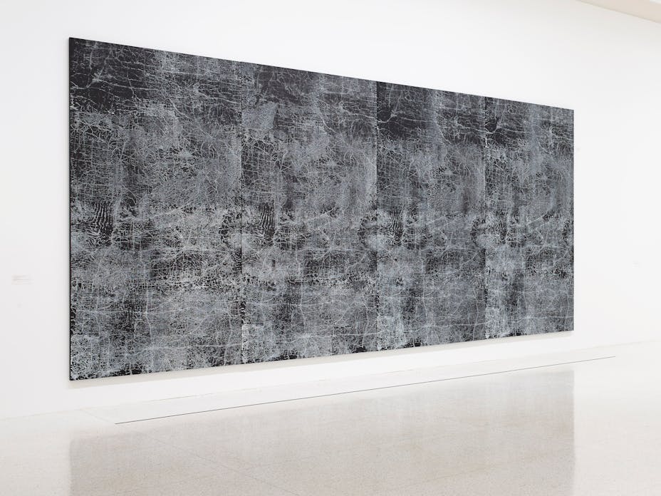 View of the exhibition 75 Gifts for 75 Years, 2015; Guillermo Kuitca, Everything, 2004