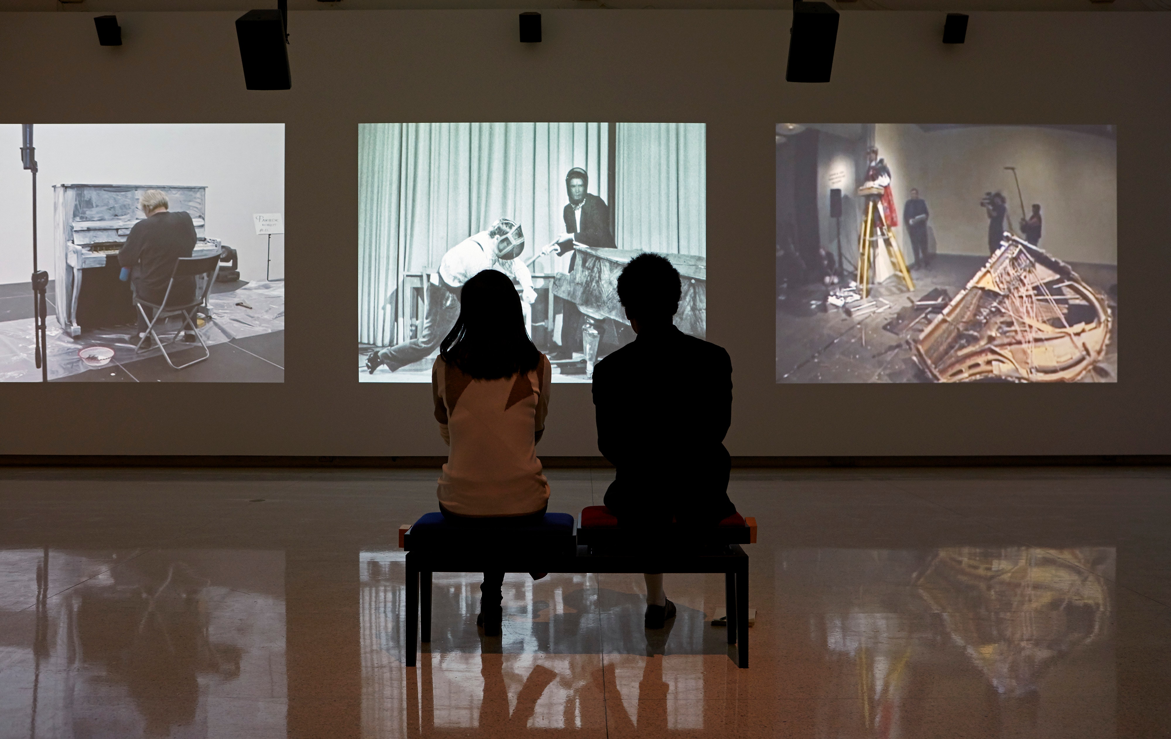 View of the exhibition Andrea Büttner: Piano Destructions, 2015