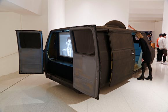 View of the exhibition Hippie Modernism: The Struggle for Utopia, 2015; Ant Farm, Media Van v.08, 2008