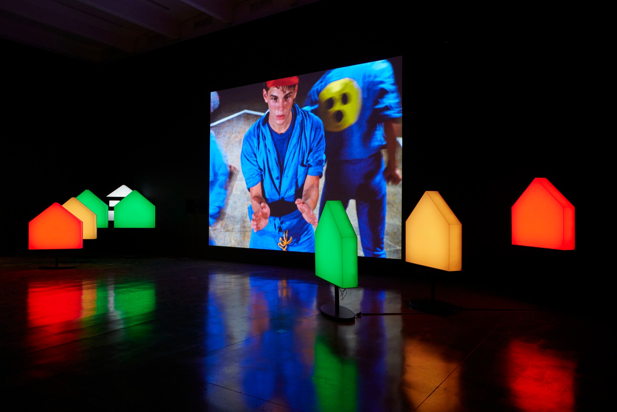 View of the exhibition Less Than One, 2016; Ericka Beckman, You The Better, Film Installation, 1983/2015 (Photo: Gene Pittman, ©Walker Art Center)