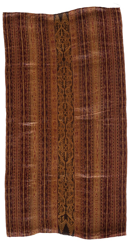Cloth with a geometric pattern.