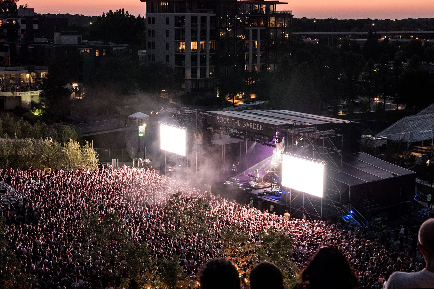 Shot of the crowd at Rock the Garden, 2017.