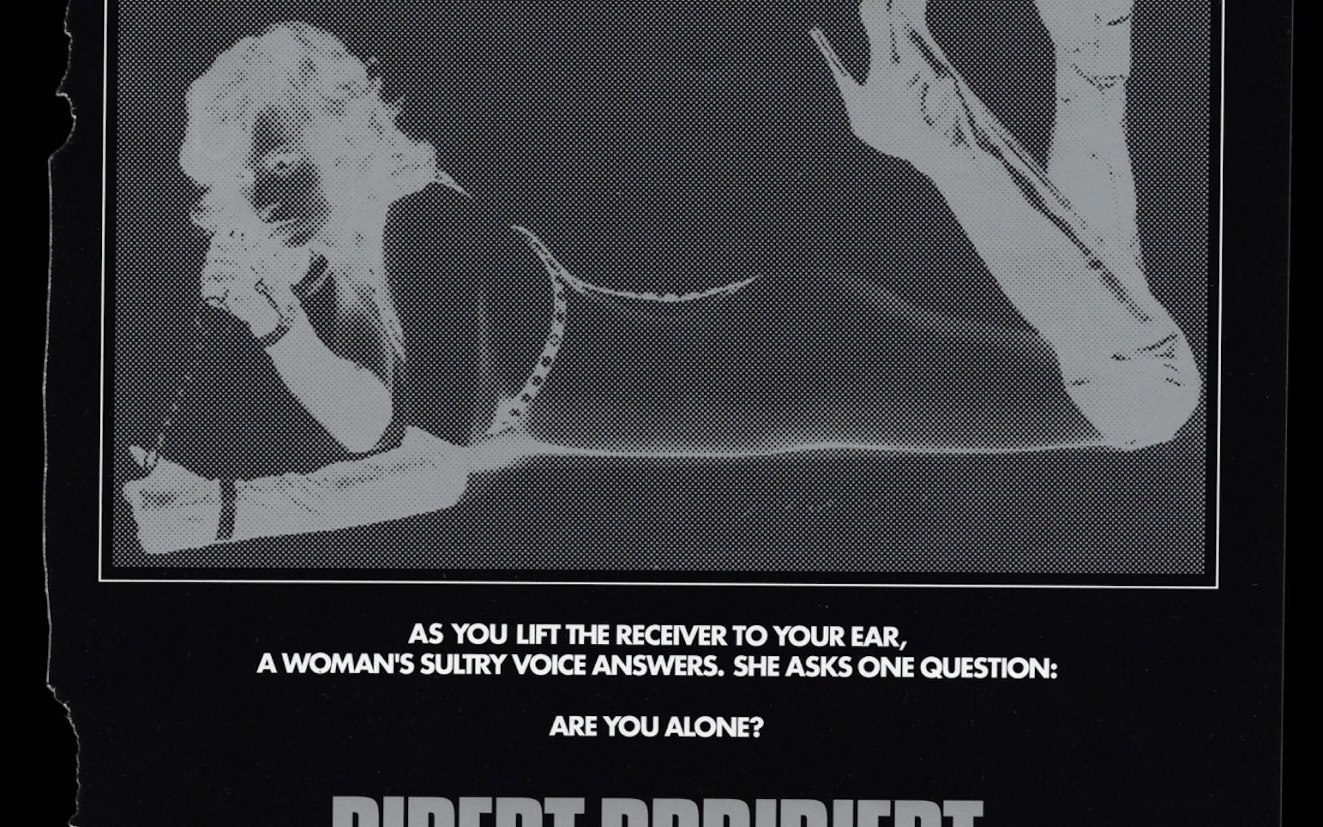 Image of advertisement featuring an inverted image of a woman lying on the floor and typography
