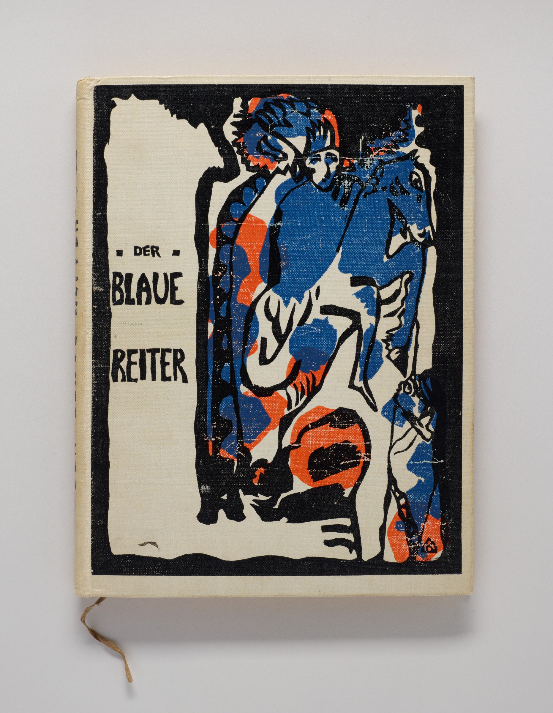 A graphic illustration of blue and orange figures.