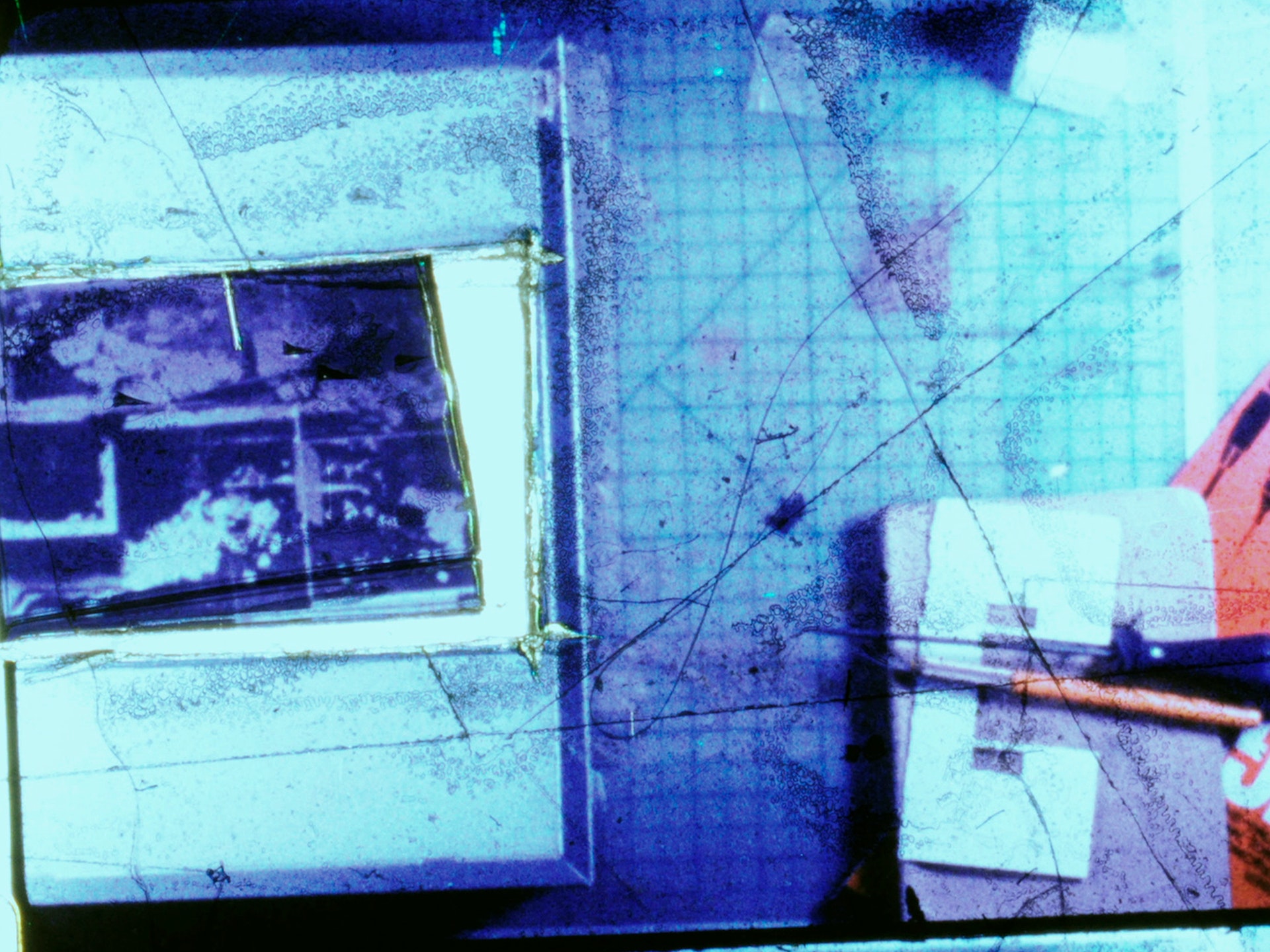 An overhead image of an abstracted cutting table