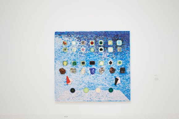 View of the exhibition Jack Whitten: Five Decades of Painting, 2015; Jack Whitten, Apps for Obama, 2011